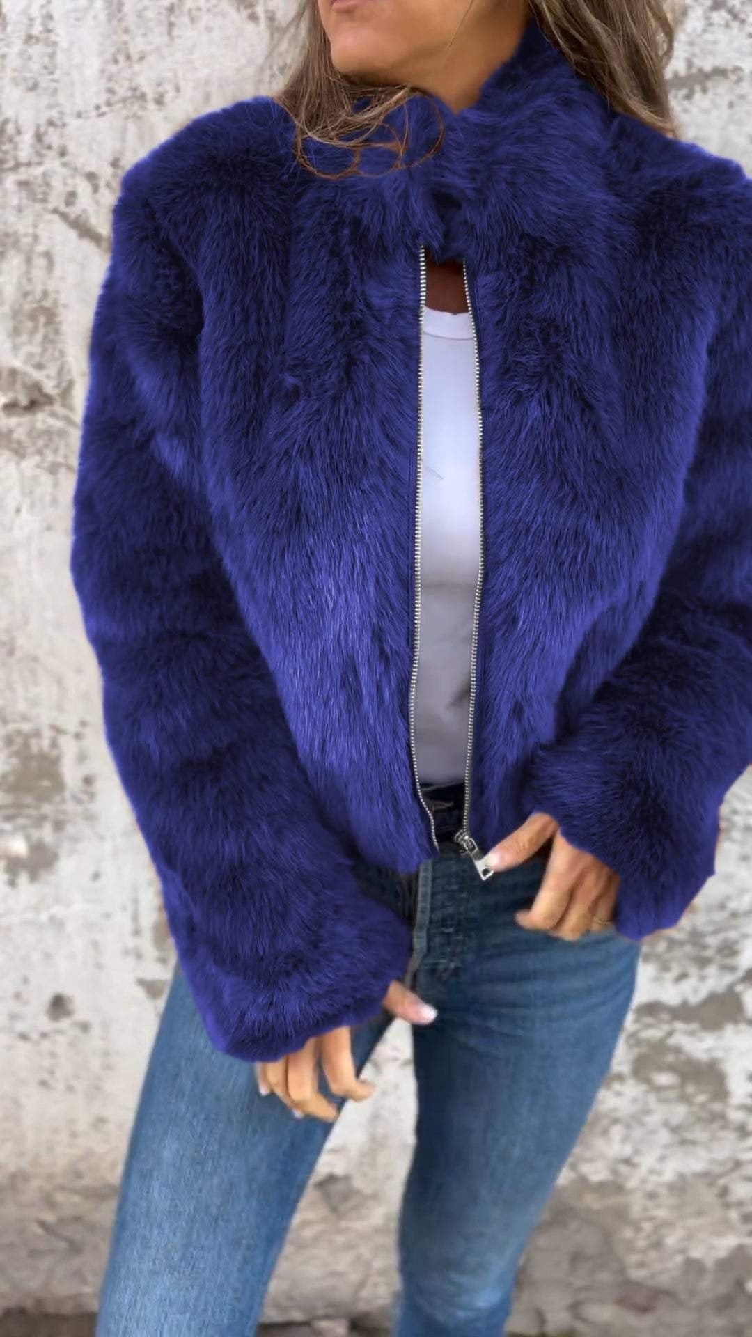 Manteau en fourrure haut de gamme femme – Veste élégante et chic pour hiver