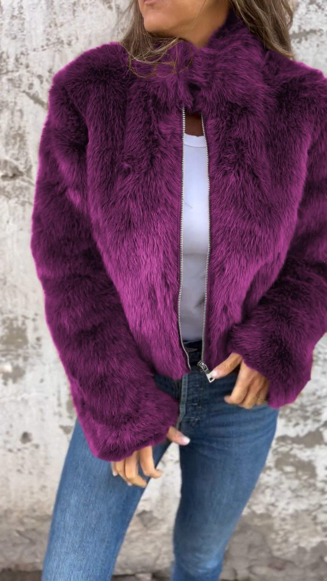 Manteau en fourrure haut de gamme femme – Veste élégante et chic pour hiver