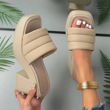 primecuration | Talons Hauts à Plateforme Ouverte en Similicuir Élégants