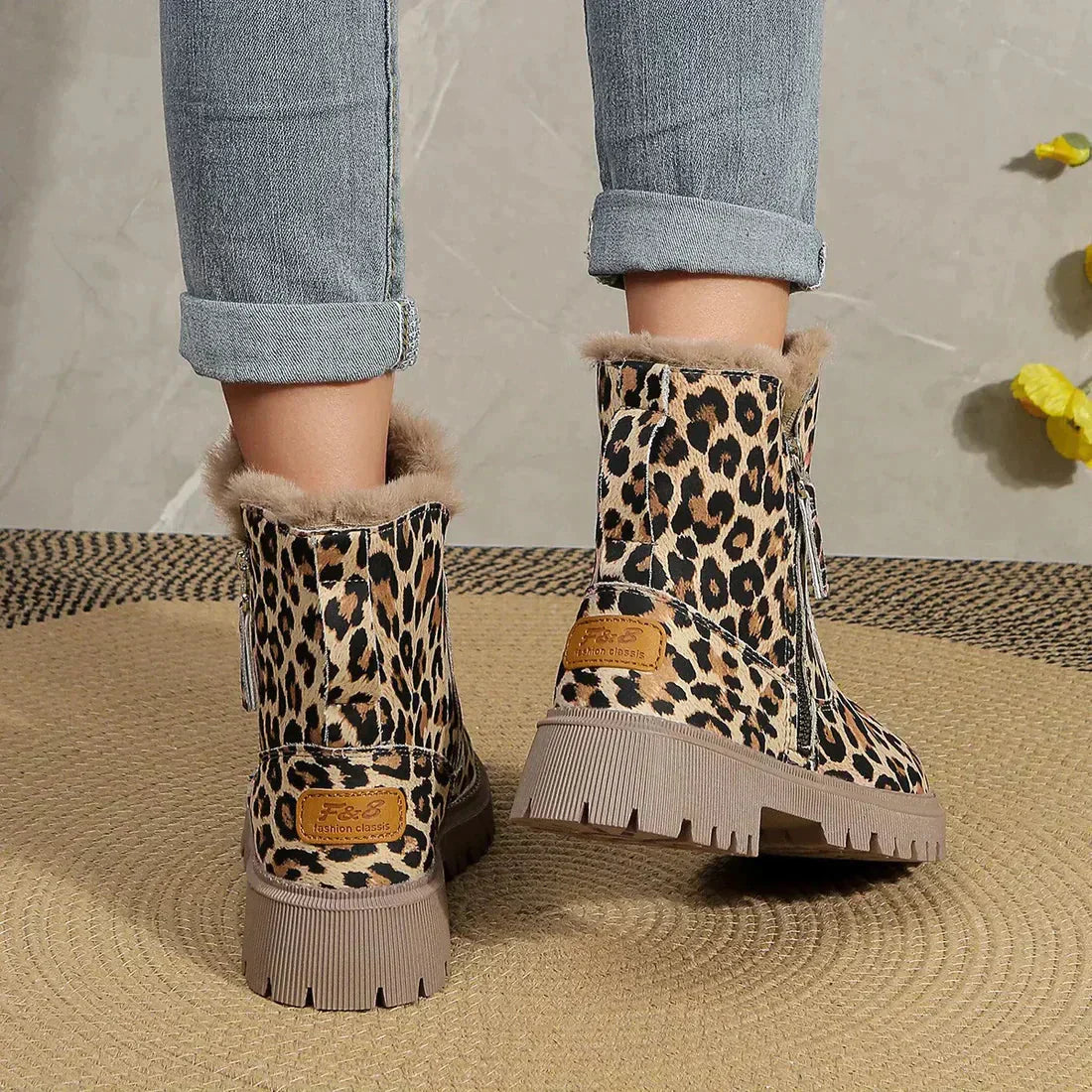 Rizka | Bottes Stylées à Imprimé Léopard