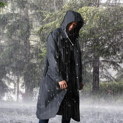 primecuration | Manteau de pluie long homme imperméable avec capuche