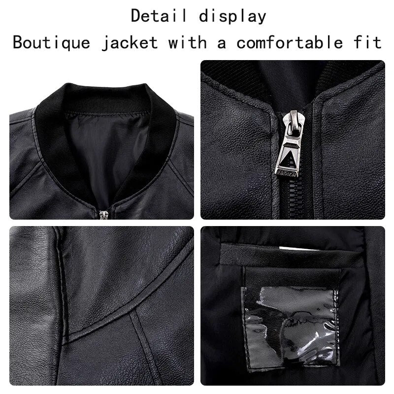 primecuration | Veste de Biker en Cuir - Style Bomber Élégant et Durable