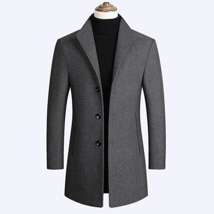 primecuration | Manteau long en laine pour hommes - Élégant, chaud et confortable