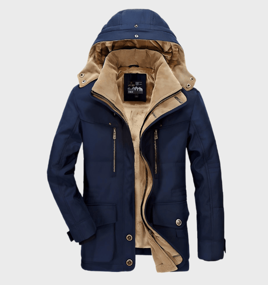 Manteau d'hiver pour hommes avec capuche et poches profondes