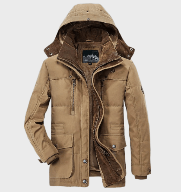 primecuration | Veste d'hiver chaude pour hommes avec capuche - Style Andreas