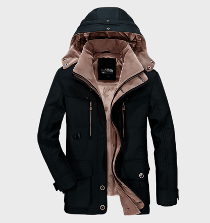 primecuration | Veste d'hiver chaude pour hommes avec capuche - Style Andreas