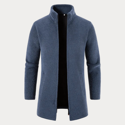 primecuration | Manteau en laine à col roulé pour hommes, élégant et chaud