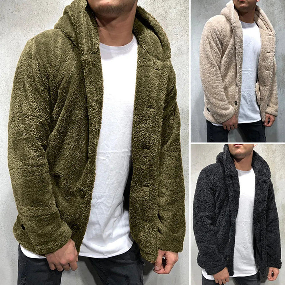 primecuration | Manteau à capuche en polaire pour hommes - Confort et chaleur