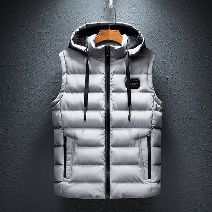 primecuration | Gilet rembourré homme avec capuche, chaud et léger, idéal hiver