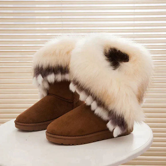 Prunelle | Bottes d'Hiver en Fourrure Chunky Stylées