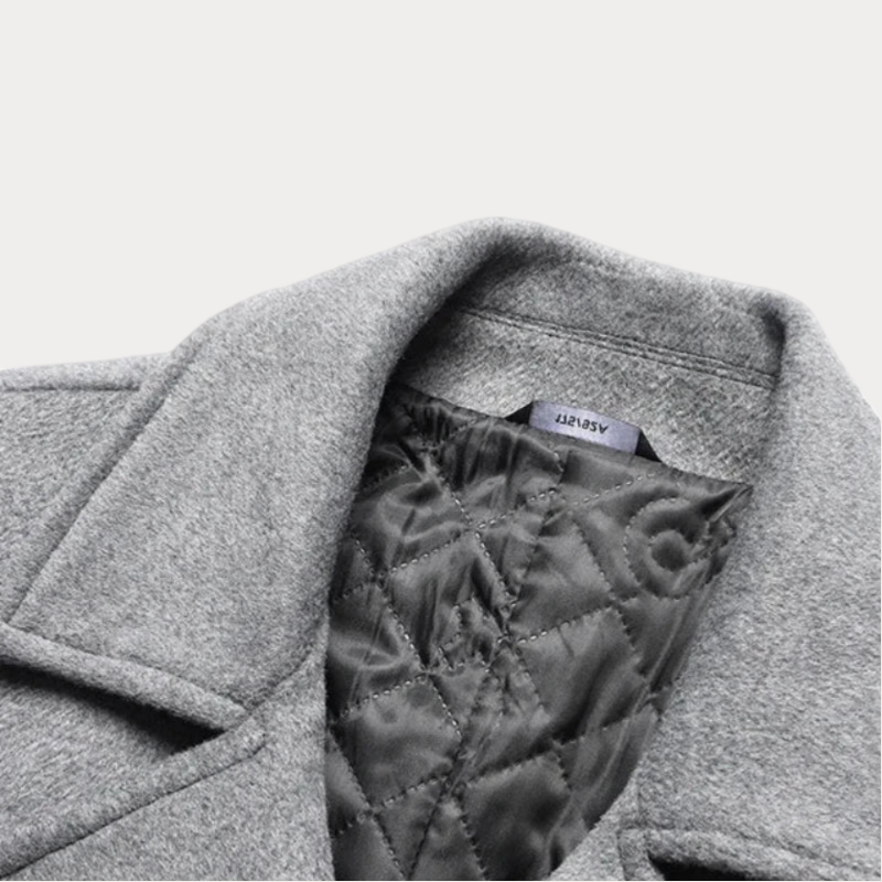 primecuration | Manteau long homme en laine à double boutonnage, élégant et chaud