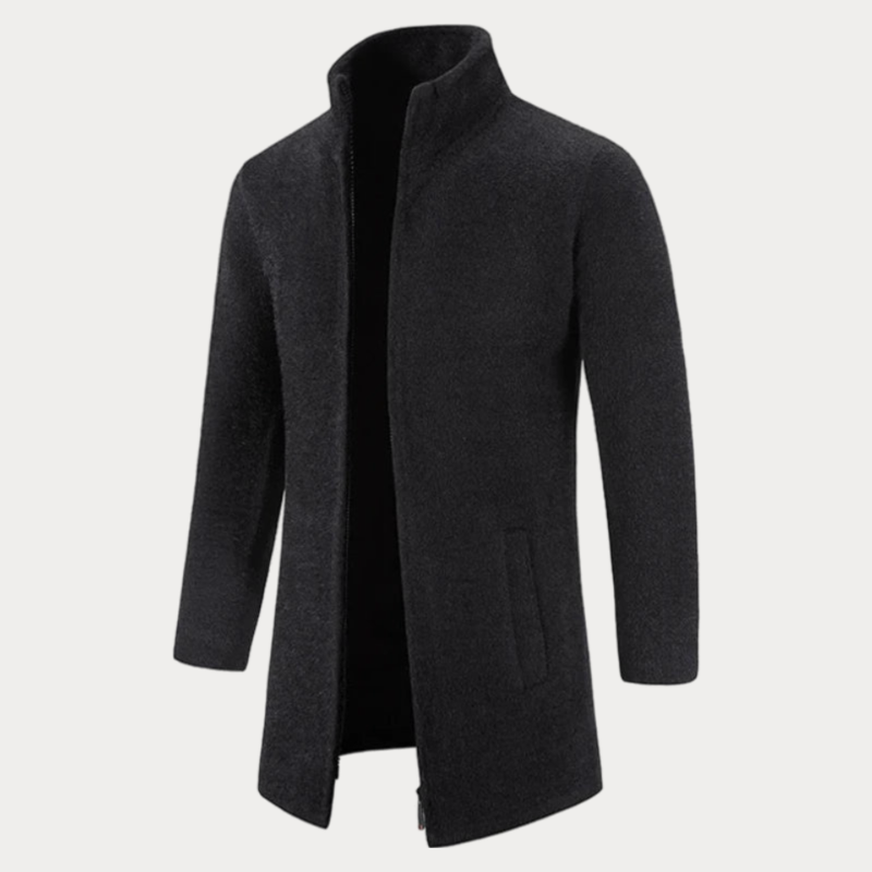 primecuration | Manteau en laine à col roulé pour hommes, élégant et chaud