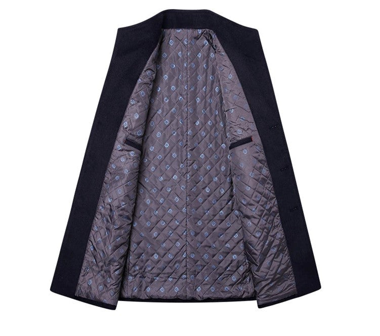 primecuration | Manteau long en laine pour hommes - Élégant, chaud et confortable