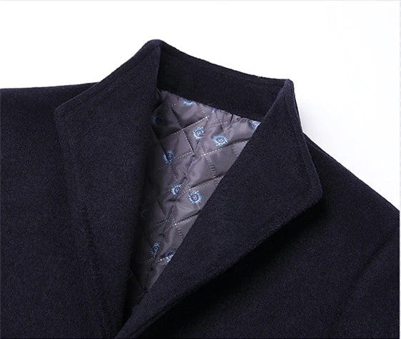 primecuration | Manteau long en laine pour hommes - Élégant, chaud et confortable