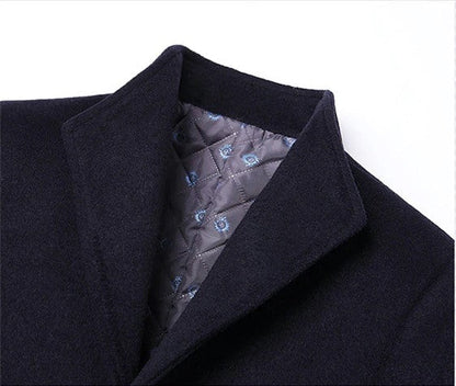 primecuration | Manteau long en laine pour hommes - Élégant, chaud et confortable