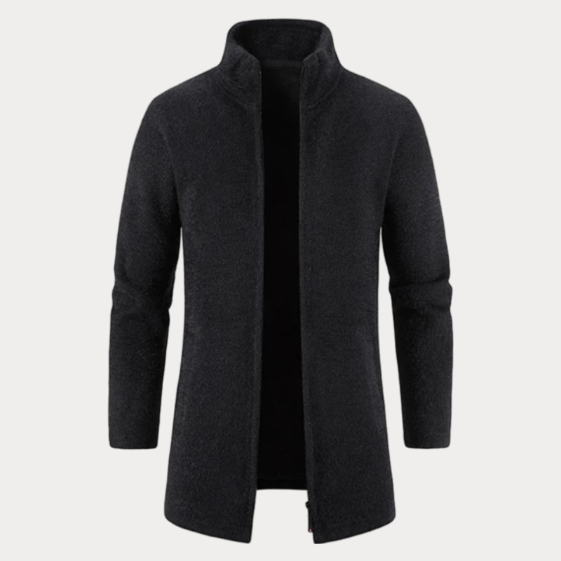 primecuration | Manteau en laine à col roulé pour hommes, élégant et chaud