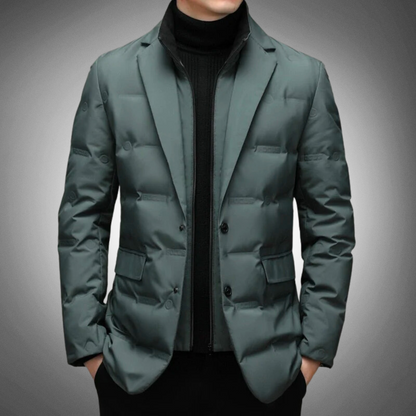 primecuration | Veste homme col montant en polyester, idéale pour l'hiver