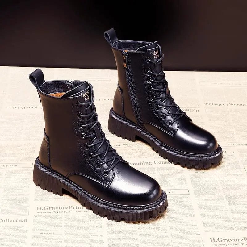 Bottes en cuir vegan doublées