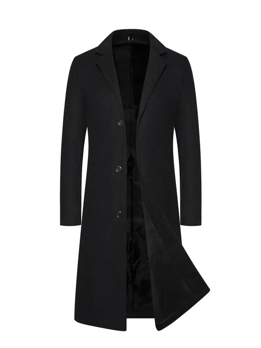 primecuration | Manteau en laine pour hommes, élégant et chaud, style moderne