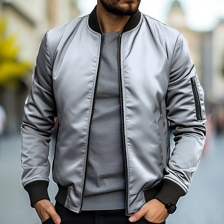 primecuration | Veste Bomber Tendance en Cuir pour Hommes - Style Urbain et Confortable