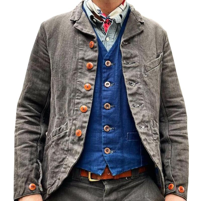 primecuration | Veste vintage en coton pour hommes avec poches pratiques