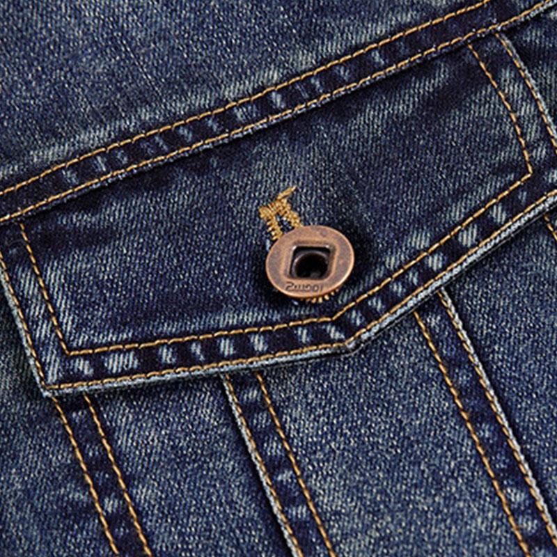 primecuration | Veste en jean pour hommes, style décontracté avec col revers