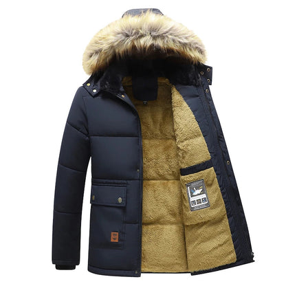 primecuration | Manteau d'hiver avec capuche en tissu imperméable