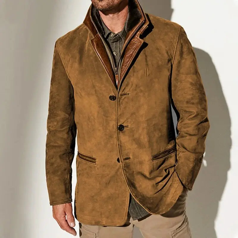 primecuration | Veste Vintage Rétro pour Hommes en Cuir - Style Unique et Élégant